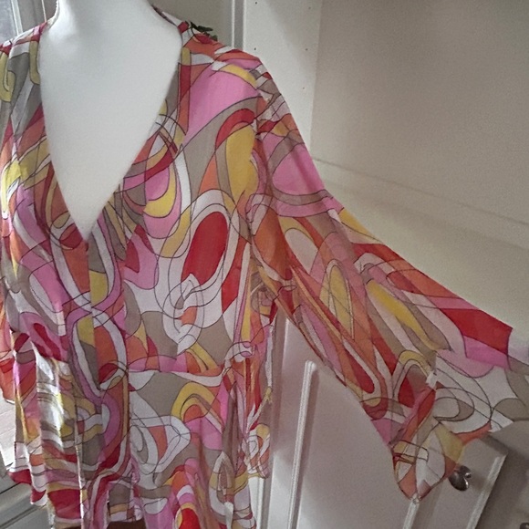 Ashley Stewart Bathingsuit Coverup Swim top Lightweight Plus Curvy Retro Sz 22 - Picture 10 of 13